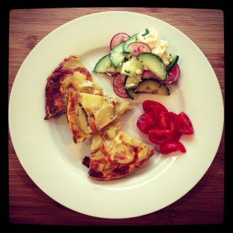 frittata and salad