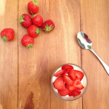 eledeflower and strawberry panna cotta